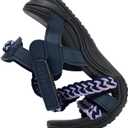 UBFEN Womens Hiking Sandal Sport Sandal Outdoor Comfortable with Adjustable Straps (8, Blue)