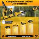4-in-1 Cordless Pole Saw/Electric Pruning Shears Combo for Dewalt 20V Max Battery(No Battery), Brushless 8 Inch Chainsaw/Pole Pruner with 15 Ft Reach Extension Pole for Tree Trimming/Branch Cutting, 8 Inch Bar