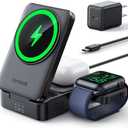 Lamicall 3 in 1 Charging Station for Apple - Foldable Wireless Charger Stand for MagSafe Portable, Travel Wireless Charger Station for Multiple Devices for iPhone 16, 15, 14, 13, Apple Watch, AirPods
