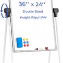 Large Double Sided White Board with Stands, 36" x 24" A-Stand Dry Erase Easel, Portable Flip Chart Easel with Height Adjustable Design for Home, School, Office