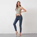 Modatope Kitten Heels for Women Open Square Toe Ankle Strap Sandals Low Heels Dress Shoes for Party (White)