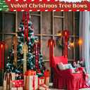 6 PCS Large Brown Velvet Ribbon Bows for Christmas Tree, 23.5x15.5 Inch Bow Tree Topper Velvet Ornaments for Christmas Tree Decorations Outdoor Garland Wreath Decor