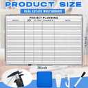 Project Planning Whiteboard, 36"x24" Dry Erase Board with Lines, Horizontal
