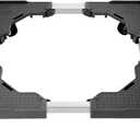 Mini Fridge Stand with 4 Locking Wheels 16.9"-25.6" Adjustable Dolly Base for Furniture Portable Refrigerator Stand(Black)