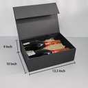 LIFELUM Gift Box 13.5''x10''x4'' Large Gifts Box with Magnetic Lids Black Gift Boxes for Father's Day graduation gifts Contains Card, Ribbon, Filler