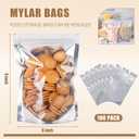 100 Pack Mylar Bags for 6x9 Stand Up Food Storage and Resealable Bags for Small Business Packaging Supplies Great for Party Favor Food Storage Bags