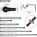 Thestoa 2 pack Black Curtain Rods for Windows 48 to 92 inch, Adjusts Length by Splicing, 5/8" Diameter Matte Black Small Curtain Rods for Bedroom, Living Room, Kitchen, Outdoor, Farmhouse