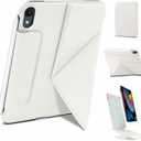 Wonzir for iPad mini 7 A17 Pro Case(2024), iPad mini 7th/ 6th Slim Powerful Magnetic Case, 4 Standibg Angles, Vertical Stand Cover, with Auto Wake/ Sleep and with Pencil Holder (White, iPad mini 6th/ 7th)