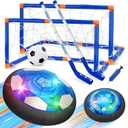 Nazano 3-in-1 Hover Soccer Ball, Kids Toddler Hockey Set with LED Lights,Indoor Outdoor Toys for Kids, Soccer Gift for Boys 6-8 8-12, Birthday,Kids, Boys Girls Age 6, 7, 8, 9, 10, 11, 12