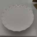 White Cake Stand, 10 Inch Cake Stands for Tea Party, Round Dessert Stand for 8 Inch Cake, Small Cake Plate Cupcake Stand for Dessert Table Display, Ruffle Trim