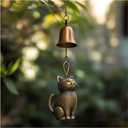 Cat Wind Chime 2025 New Unique Cat Garden Decor Outdoor Cat Statue Themed Gifts Wind Chimes for Cat Lovers Women Hanging Memorial Ornaments Windchimes Bell Outside Yard Home Porch Decorations (A1)