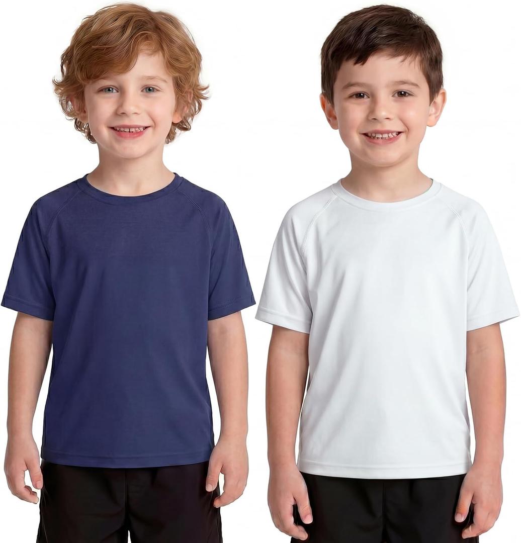 Toddler Boys Swim Shirts Rash Guard Kids UPF 50+ Quick Dry, 6M-15Y