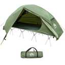 Night Cat Camping Cot Tent with Self-Inflating Sleeping Pad and Camping Sleeping Bag Waterproof 1-Person Off-Ground Combo Cot Bed for Adults Portable Easy Set-up Tent, Size: 28'' Width