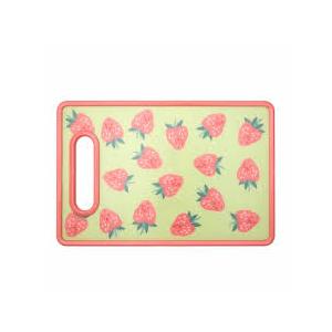 Strawberry Flowers Cutting Board Summer Fruit Cute Pink Grip Handle Chopping Boards Cutting Board for Kitchen Plastic 12" x 8"
