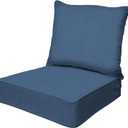 Honeycomb Outdoor Heritage Deep Seat, 24 x 23, Textured Solid Pacific Blue Chair Cushion with Removable Cover, for Patio Furniture