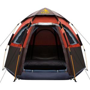 Camping Tent with Instant Setup, 2/3 Person Weatherproof Tent Easy Quick Set Up in 60 Seconds with Rainfly Backpack Tent for Family Camping & Hiking, Upgraded Ventilation,Center Height 66-inch (Brick 4 windows)