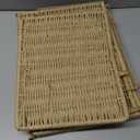 Vagusicc Wicker Storage Basket, Set of 2 Hand-Woven Paper Rope Wicker Basket, Small Storage Baskets for Organizing Toilet Paper Basket, Foldable Large Cube Storage Organizer Bins for Shelves (Natural) (15.2"D x 10"W x 8.6"H)