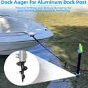 Dock Auger for 2" OD Pipe w/ 1.725" ID or 1.790" ID, Dock Sand Auger for PVC Tubing Sandbar Anchor or Aluminum Dock Post Pole,Stationary/Floating Dock Auger Anchors for Mud,Sand,Lake,Clay,River Bottom
