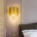 FRIXCHUR Gold Crystal Wall Sconce 3 Tiers Crystal Wall Lighting Gold Wall Lamp Modern Wall Lighting Fixture Crystal Wall Lamp for Bedroom Dining Room Hallway Staircase Lights