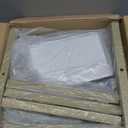 IBUYKE Square Makeup Stool with Adjustable Feet and Storage Space, Footrest Chair, PU Vanity Seat, Multi-Use as Small Side Table or Ottoman, for Bedroom, White LG-60W