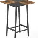 YATINEY Bar Table, Kitchen Dining Table, Bar Counter Height Table, Pub Color Matching Breakfast Table, for Dining Room, Tavern, Coffee Corner, Party, Rustic Brown and Black BT02BR