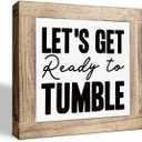 Let's Get Ready to Tumble Sign, Laundry Humor Wood Sign, Farmhouse Style Laundry Room Decor, Rustic Home Decoration, Desk Decors Art, Funny Home Decor, Decorative Wooden Table Signs