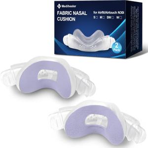 2 PCS N30i Nasal Cushion for AirTouch N30i (S),1 pc Soft Fabric Nasal Cushion& 1 pc Velvet-Lined CPAP Nasal Cushion for AirTouch N30i,Soft Fabric for All Seasons, Velvet-Lined for Fall/Winter(Purple)