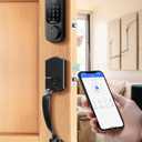 DESLOC B200 Keyless Entry Door Lock with Handle Set, Smart Locks for Front Door, Deadbolt Smart Lock, Front Door Locks Set, Electronic keypad Deadbolt with Handle, 12 Months Battery, IP54 (Black)