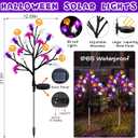 Halloween Decorations Outdoor Solar Lights, 2 Pack Halloween Lights Outdoor Solar Lights Waterproof with 20 LED Ghosts Bats Spiders Pumpkin Light, 8 Modes Solar Pathway Lights for Halloween's Decor