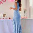 BORIFLORS Women's Elegant Ruched Floral Maxi Wedding Guest Dress,  M