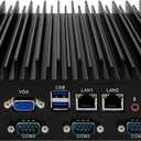 Fanless Mini PC, Core i5-7200U, Windows 11 Pro/Linux, 8GB RAM, 256GB SSD, 6 COM Ports, Dual LAN, 4K HD, VGA, 24/7 Operation Mini Computer