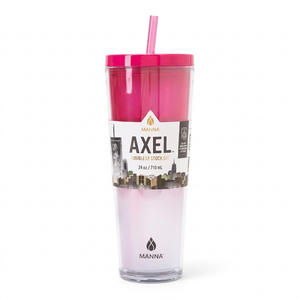 Manna Chilly Double-wall Vacuum Insulated Stainless Steel Tumbler with Splash-proof Lid and Reusable Tritan Straw - 24 Oz