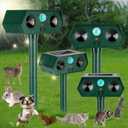 4 Pack 2026 Ultrasonic Animal Repellent Outdoor Cat Repellent Devices Solar Animal Repeller Motion Activated Deterrent to Scare Deer Squirrel Rabbit Raccoon Skunk for Yard Lawn Outdoor (Green)