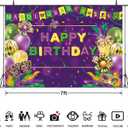 Mardi Gras Birthday Backdrop Purple Green Mask Feather Ballon Birthday Photography Background Women Men Carnival Masquerade Dancing Party Supplies (7x5FT)
