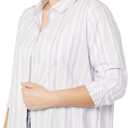 Amazon Essentials Women's Regular-Fit Long-Sleeve Button-Down Poplin Shirt, Business Casual, Office Work, Lilac White Variegated Stripe, XX-Large