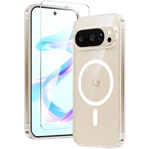 FNTCASE for Google Pixel 10 Case: Pixel 10 Pro Case Google 9/9 Pro Magnetic Clear Slim PhoneCase | Anti-Drop Shockproof Scratch Protective Thin Transparent Crystal Cell Phone Cover(Clear), Pack 3