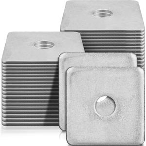 Yaocom 70pcs Galvanized Square Washers Plate 5/8" ID, 3X 3 Od 1/8" Thickness Heavy Duty Steel Gasket Flat Washers Nut Anti-loosening Plate Fastener for Construction and Industrial Equipment