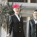 Pink Felt Stewardess Hat Flight Attendant Cap with for Women Costume Party Cosplay Performance