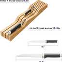 Bamboo In-Drawer Knife Block for 7 Knives(Not Included), Knife Drawer Organizer,Knife Holder Countertop,Block Knife Storage Organizer for Kitchen