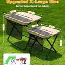2 Pack XL Portable Chairs for Adults, 14.2" Wide Seat & Knee-Friendly Folding Stool Pocket Chair, Foldable Backpack Stool, Heavy Duty Collapsible Camping Seat for Fishing Travel - Khaki