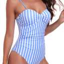 One Piece Swimsuit for Women Tummy Control Push Up 1 Piece Bathing Suits Ruched Swimwear Adjustable Straps Monokini (XL)