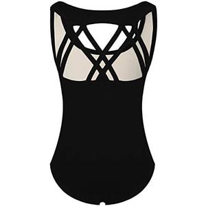Phineein Girls Sleeveless Ballet Gymnastics Leotards - Kids Athletic Crisscross Back Dancewear Unitards 14Y