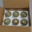 Civaner 6 Pcs Glass Sage Green Christmas Ball Ornaments 2.36 Inch Rustic Christmas Tree Hanging Decorations Vintage Soda Glass Ball Jadeite Neutral Textured Xmas Baubles for Holiday Decor