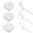 3 x [3 Packs with Case] Food Pouch Topper No Spill No Squeeze Baby Food Pouch Topper Anti Spill Softsip Food Pouch Tops for Baby Toddler Food Pouch Toppers No Spill (Translucent with Case)