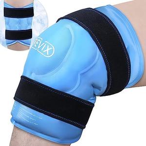 REVIX 20‘’ XXXL Knee Ice Pack Wrap Around Entire Knee, Large Ice Pack for Leg Discomfort Reducing, Cold Compress Therapy, Reusable Ice Wraps for Back, Shoulder Relaxation, Post-Workout Recovery