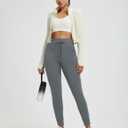 baleaf Women's Fleece Lined Leggings-Fit Joggers Winter Lounge Pants with Pockets Thermal Warm Sweatpants Casual (Large, Dark Grey)