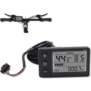 Electric LCD Display Meter, S866 LCD Display Meter, Speedometer Odometer, 24V 36V 48V Electric Scooter Control Panel with Plug for 22.2mm/0.9in Handlebars