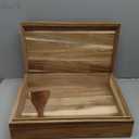 Wooden Pizza Dough Proofing Box w/Lid  16 x 12  Made From Natural Acacia Wood  Proofing Container Tray for Home Kitchen with Dough Spatula and Pizza Dough Recipe Book