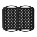 YACEYACE Serving Trays, 2 Pack of Grey Serving Trays, Non Slip-Food Trays with Handles, Trays for Serving Food, Party, Drink, Dining, Cake