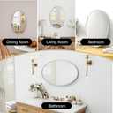 SCWF-GZ 30x20 Oval Mirror Round Wall Mounted Hanging/Against Wall Silver